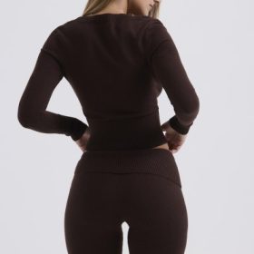 Raquel Chocolate Cashmere Blend Scoop Neck Top - Image 10