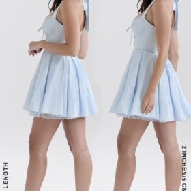 Harriet Bluebell Cotton Halter Mini Dress - Image 12