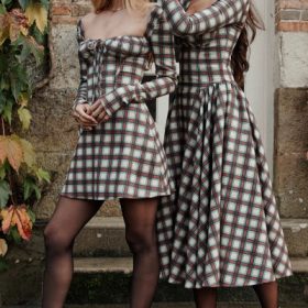Malika Red Tartan Corset Mini Dress - Image 12