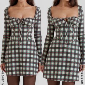 Malika Red Tartan Corset Mini Dress - Image 13
