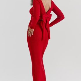 Lourdes Scarlet Cashmere Blend Maxi Skirt - Image 11