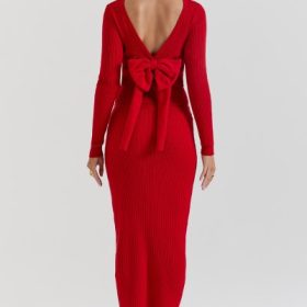 Lourdes Scarlet Cashmere Blend Maxi Skirt - Image 12