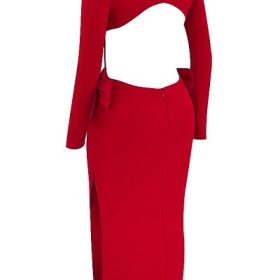 Lavele Red Bow Maxi Dress - Image 3