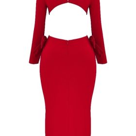 Lavele Red Bow Maxi Dress - Image 4
