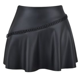 Nova Black Vegan Leather Mini Skirt - Image 2