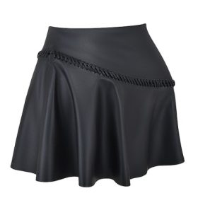 Nova Black Vegan Leather Mini Skirt - Image 3