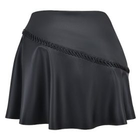 Nova Black Vegan Leather Mini Skirt - Image 4