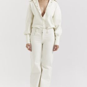 Zuri Ivory Denim Shirt - Image 7