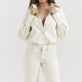 Zuri Ivory Denim Shirt - Image 8