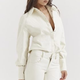 Zuri Ivory Denim Shirt - Image 11