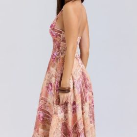 Solada Paisley Patchwork Print Georgette Halter Sundress - Image 11