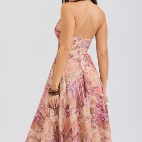 Solada Paisley Patchwork Print Georgette Halter Sundress - Image 12