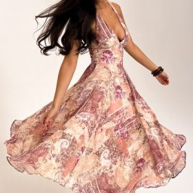 Solada Paisley Patchwork Print Georgette Halter Sundress - Image 14