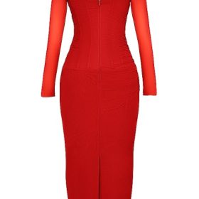 Katarina Scarlet Long Sleeve Maxi Dress - Image 4