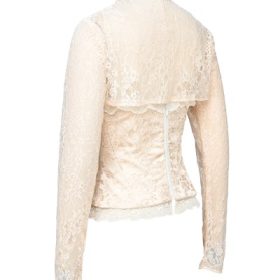 Perdita Ivory Metallic Jacquard Corset & Bolero - Image 3
