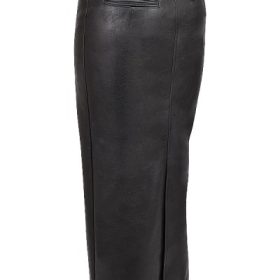 Tana Black Vegan Leather Maxi Skirt - Image 3