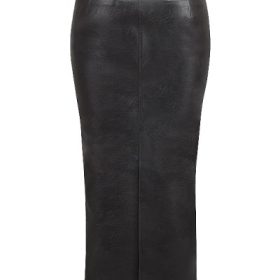 Tana Black Vegan Leather Maxi Skirt - Image 4