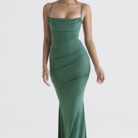 Milena Forest Corset Maxi Dress - Image 8