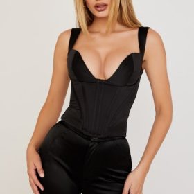 Liberty Black Satin Corset - Image 7