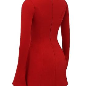 Sacha Red Satin Mini Dress - Image 3