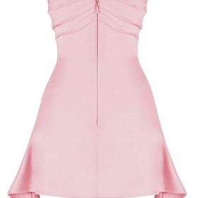 Jasmine Rose Pink Draped Strapless Corset Dress - Image 4