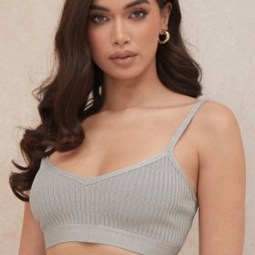 Evie Grey Marl Bandage Bralette - Image 5