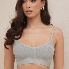 Evie Grey Marl Bandage Bralette - Image 8
