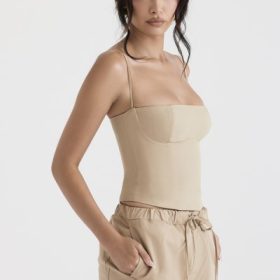 Audette Camel Structured Corset - Image 10
