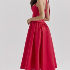 Coquette Scarlet Halter Midi Dress