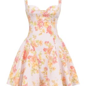 Bunny Peach Poppy Print Twill Mini Dress - Image 2