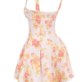Bunny Peach Poppy Print Twill Mini Dress - Image 3