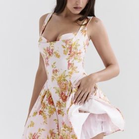Bunny Peach Poppy Print Twill Mini Dress - Image 7