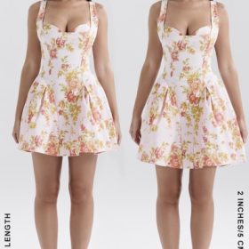 Bunny Peach Poppy Print Twill Mini Dress - Image 11