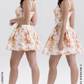 Bunny Peach Poppy Print Twill Mini Dress - Image 12