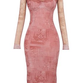 Seraphina Pink Print Corset Dress - Image 2