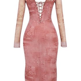 Seraphina Pink Print Corset Dress - Image 4