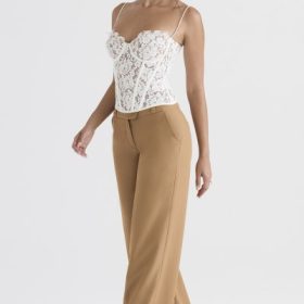 Cameron Caramel Relaxed Tailored Trousers - Image 5