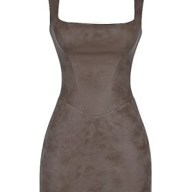 Pandora Mocha Corset Mini Dress - Image 2