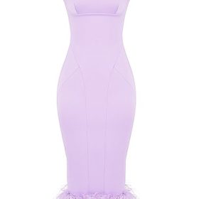 Helena Orchid Satin Midi Dress - Image 2