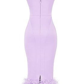 Helena Orchid Satin Midi Dress - Image 4
