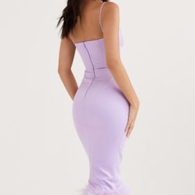 Helena Orchid Satin Midi Dress - Image 10