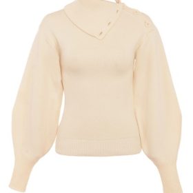 Adelita Cream Cashmere Blend Sweater - Image 2