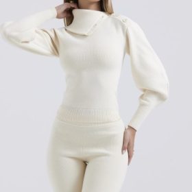 Adelita Cream Cashmere Blend Sweater - Image 9