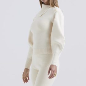Adelita Cream Cashmere Blend Sweater - Image 11