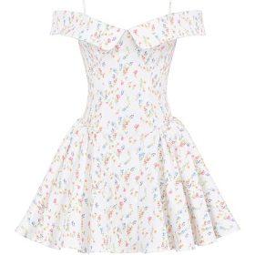 Elida White Posy Print Corset Mini Dress - Image 2