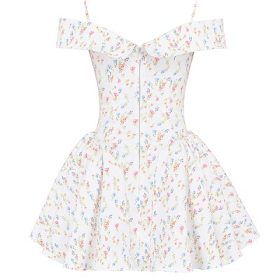 Elida White Posy Print Corset Mini Dress - Image 4