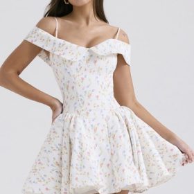 Elida White Posy Print Corset Mini Dress - Image 5