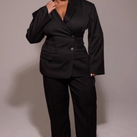 Hayden Black Wide Leg High Waist Tailored Trousers