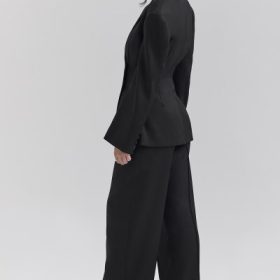Hayden Black Wide Leg High Waist Tailored Trousers - Image 9