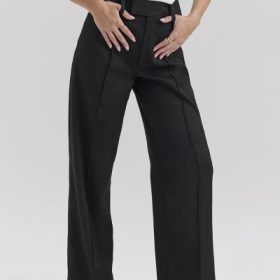 Hayden Black Wide Leg High Waist Tailored Trousers - Image 11